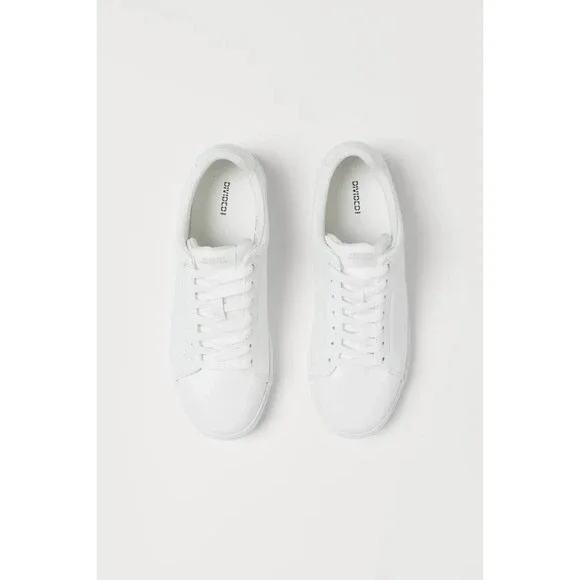 H&M white faux leather fashion sneakers - Picture 3 of 13